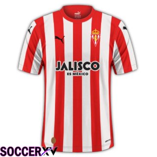 Sporting Gijon Soccer Jersey Home Red 2023/2024