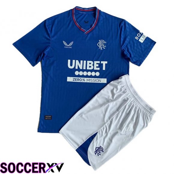 Rangers FC Kids Soccer Jersey Home Blue 2023/2024