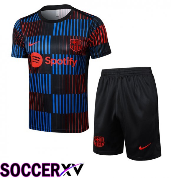 FC Barcelona kit Training T Shirt + Shorts Red Blue Black 2024/2025