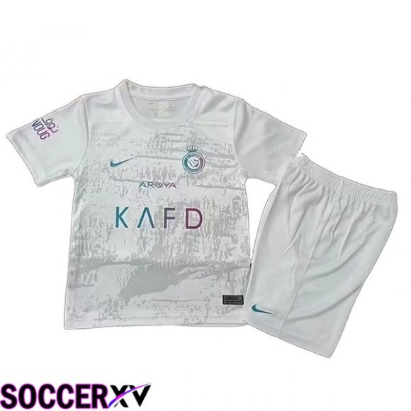 Al-Nassr FC Kids Soccer Jersey Third White 2023/2024