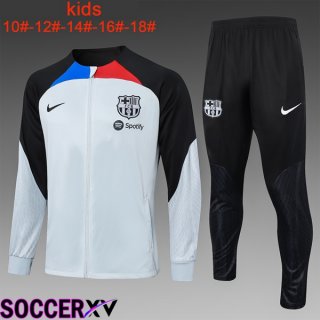 FC Barcelona Kids Training Training Jacket Suit White Black 2023/2024