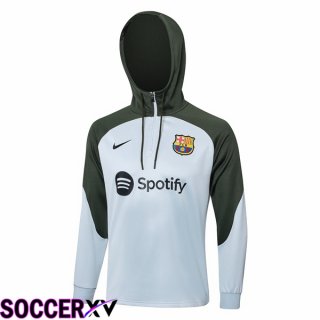 FC Barcelona Training Sweatshirt Hoodie White Green 2023/2024