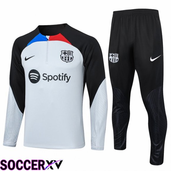 FC Barcelona Training Tracksuit Suit White Black 2023/2024