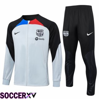 FC Barcelona Training Jacket Suit White Black 2023/2024