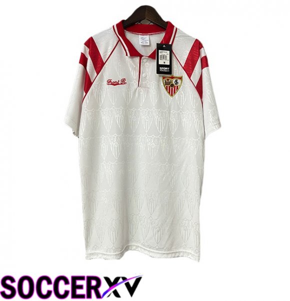 Sevilla FC Retro Home Soccer Jersey White 1992-1993