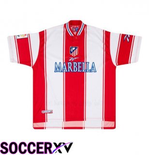 Atletico Madrid Retro Home Soccer Jersey White Red 1999-2000