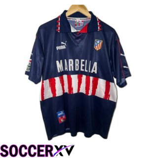 Atletico Madrid Retro Away Soccer Jersey Blue 1997-1998