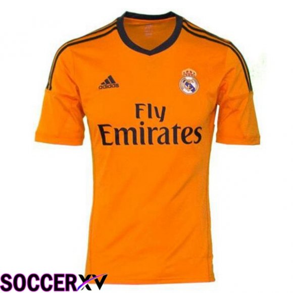 Real Madrid Retro Soccer Jersey Third Orange 2013-2014