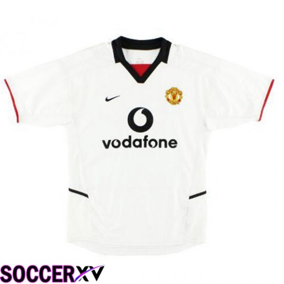 Manchester United Retro Soccer Jersey Away White 2002-2003