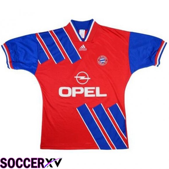 Bayern Munich Retro Soccer Jersey Home Red Blue 1993-1995