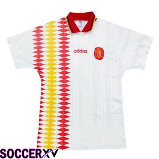 Spain Retro Soccer Jersey Away White 1994