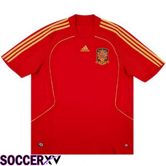 Spain Retro Soccer Jersey Home Red 2008