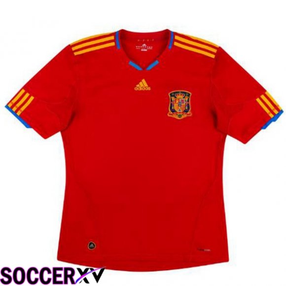 Spain Retro Soccer Jersey Home Red 2010