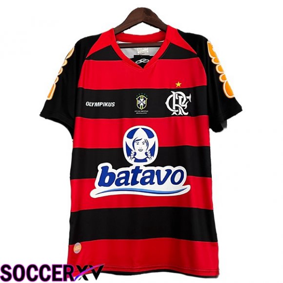 Flamengo Retro Soccer Jersey Home Black Red 2010