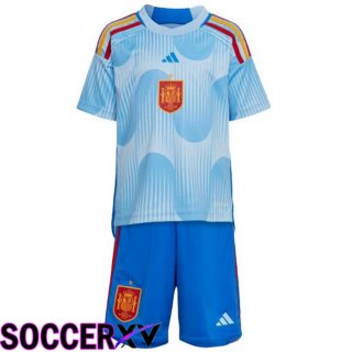 Spain Kids Away Jersey Blue White 2023/2023