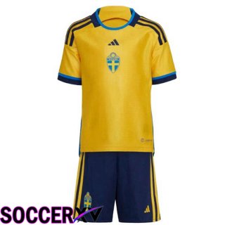 Sweden Kids Home Jersey Yellow 2023/2023