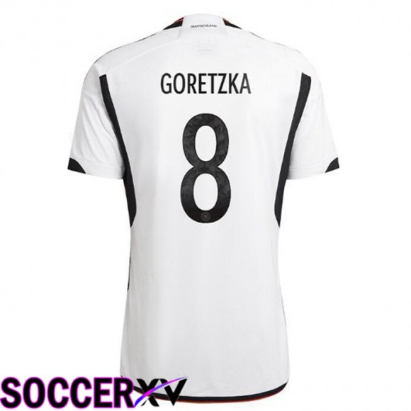 Germany (GORETZKA 8) Home Jersey Black White World Cup 2022