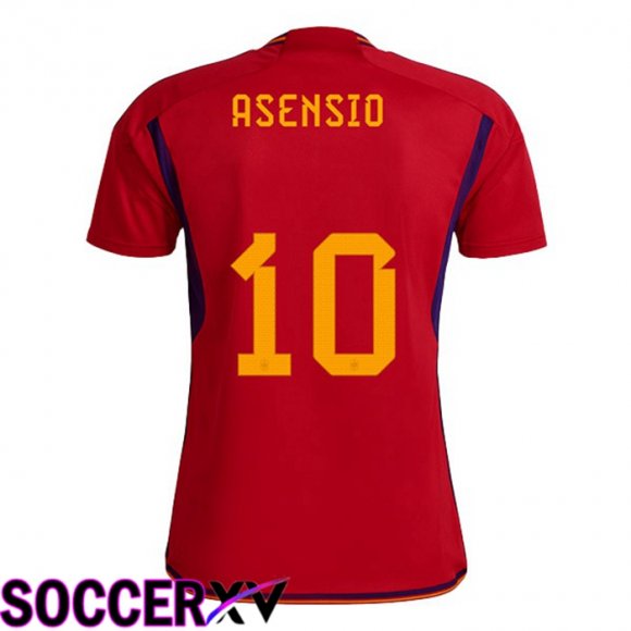 Spain (ASENSIO 10) Home Jersey Red World Cup 2022