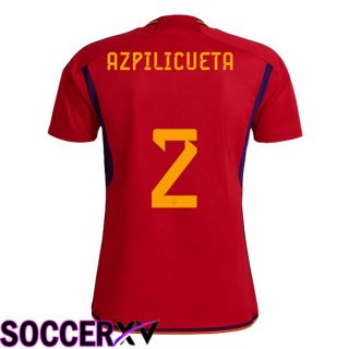 Spain (AZPILICUETA 2) Home Jersey Red World Cup 2022