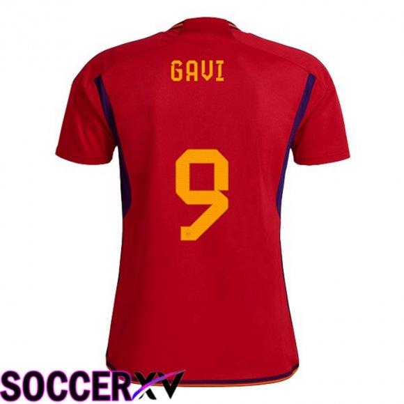 Spain (GAVI 9) Home Jersey Red World Cup 2022