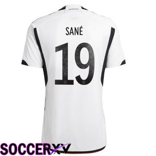 Germany (SANÉ 19) Home Jersey Black White World Cup 2022