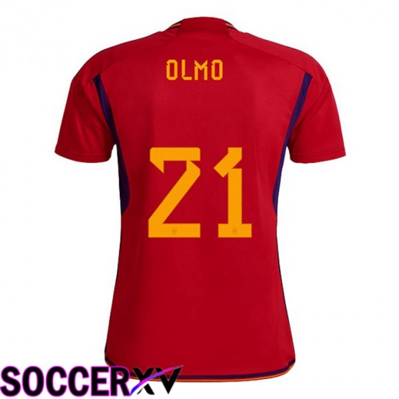 Spain (OLMO 21) Home Jersey Red World Cup 2022