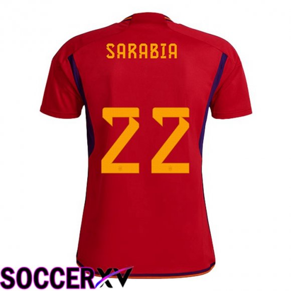 Spain (SARABIA 22) Home Jersey Red World Cup 2022