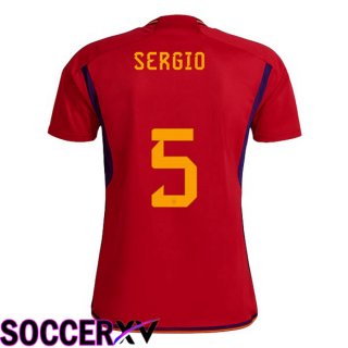 Spain (SERGIO 5) Home Jersey Red World Cup 2022