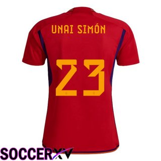 Spain (UNAI SIMÓN 23) Home Jersey Red World Cup 2022