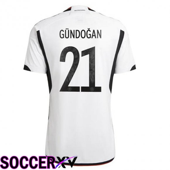 Germany (GÜNDOGAN 21) Home Jersey Black White World Cup 2022