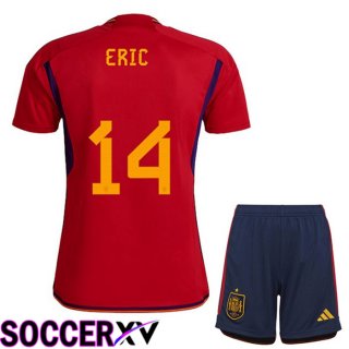 Spain (ERIC 14) Kids Home Jersey Red World Cup 2022