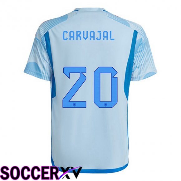 Spain (CARVAJAL 20) Away Jersey Blue White World Cup 2022