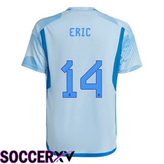 Spain (ERIC 14) Away Jersey Blue White World Cup 2022