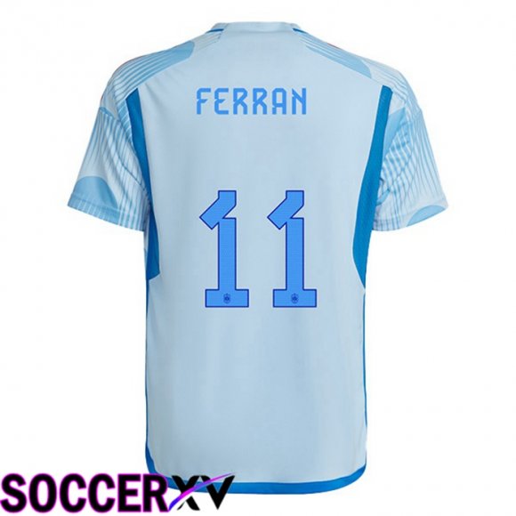 Spain (FERRAN 11) Away Jersey Blue White World Cup 2022