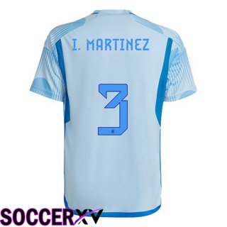 Spain (I. MARTINEZ 3) Away Jersey Blue White World Cup 2022