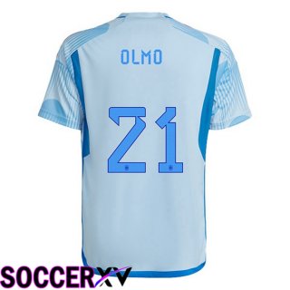 Spain (OLMO 21) Away Jersey Blue White World Cup 2022