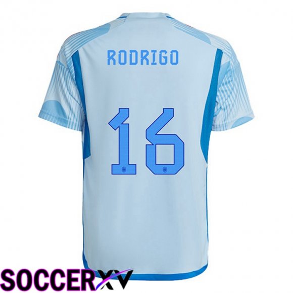 Spain (RODRIGO 16) Away Jersey Blue White World Cup 2022