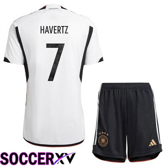 Germany (HAGreenZ 7) Kids Home Jersey Black White World Cup 2022