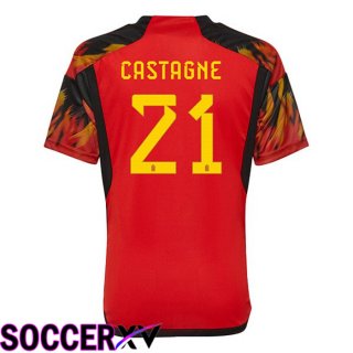 Belgium (CASTAGNE 21) Home Jersey Red World Cup 2022