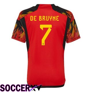 Belgium (DE BRUYNE 7) Home Jersey Red World Cup 2022