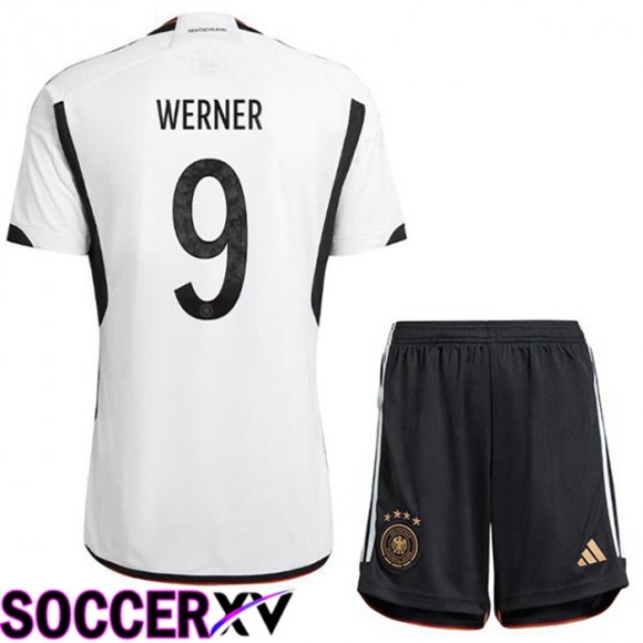 Germany (VOLLAND 9) Kids Home Jersey Black White World Cup 2022