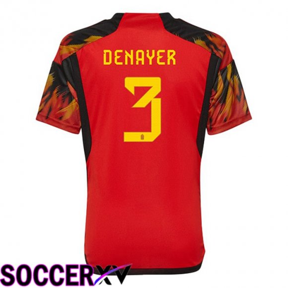 Belgium (DENAYER 3) Home Jersey Red World Cup 2022