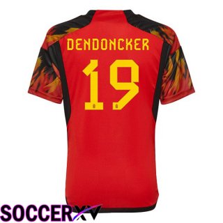 Belgium (DENDONCKER 19) Home Jersey Red World Cup 2022