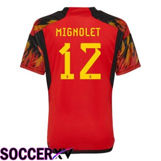 Belgium (MIGNOLET 12) Home Jersey Red World Cup 2022