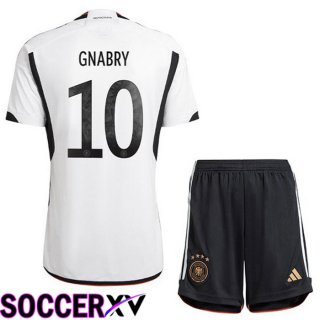 Germany (GNABRY 10) Kids Home Jersey Black White World Cup 2022