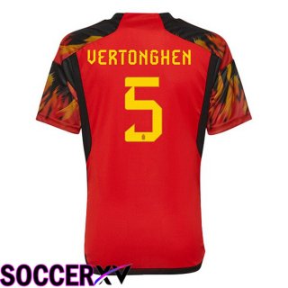 Belgium (GreenONGHEN 5) Home Jersey Red World Cup 2022