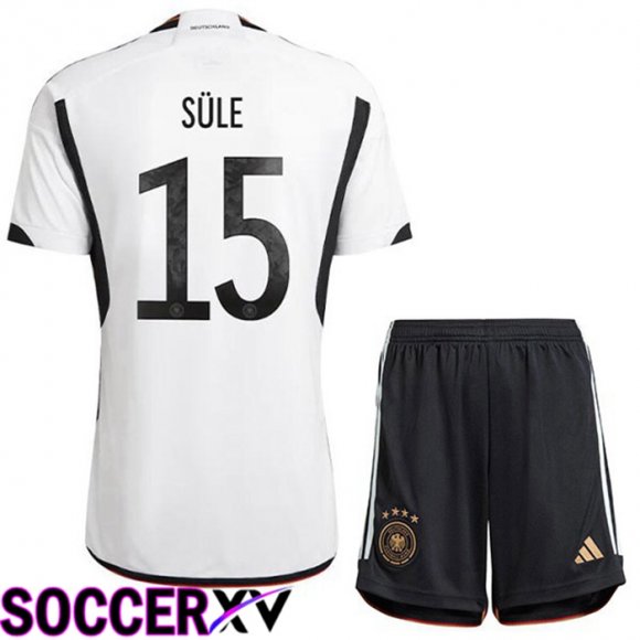 Germany (SULE 15) Kids Home Jersey Black White World Cup 2022