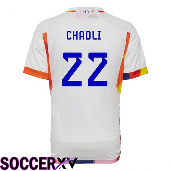 Belgium (CHADLI 22) Away Jersey White World Cup 2022