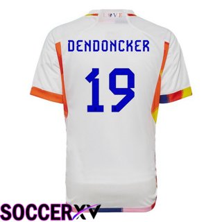 Belgium (DENDONCKER 19) Away Jersey White World Cup 2022