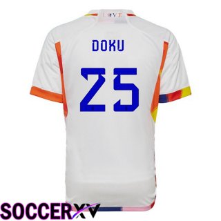 Belgium (DOKU 25) Away Jersey White World Cup 2022